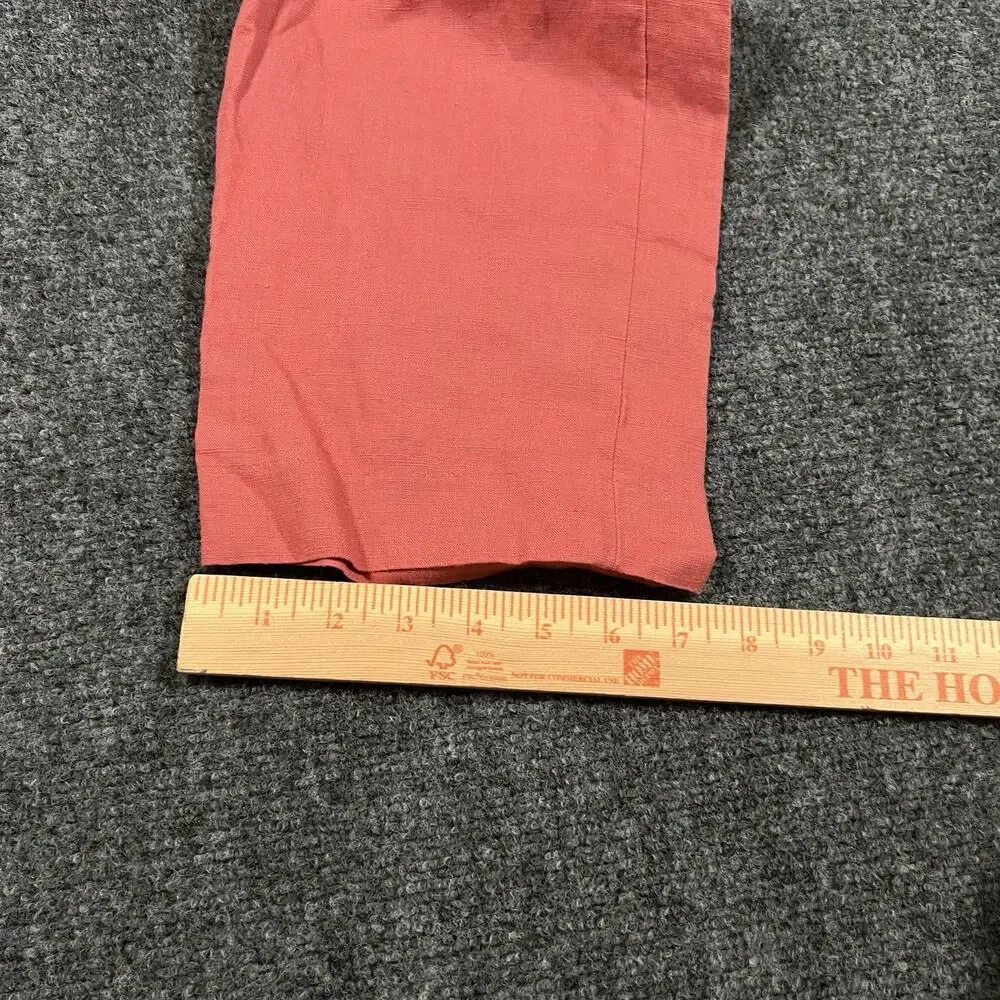 Ralph Lauren 100% Linen Straight Pants Mens 32x31 Salmon Red Pink Chino Trousers